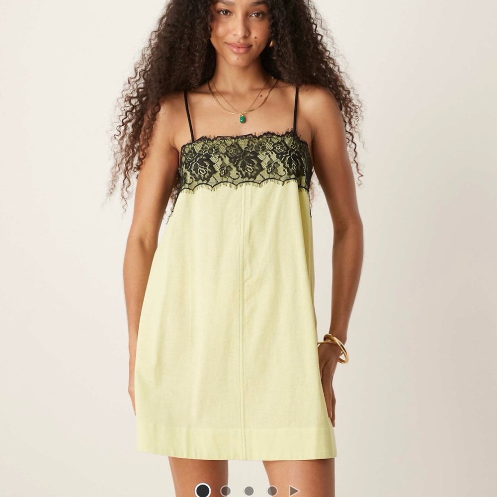 ASOS Lace Dress in Washed Lime